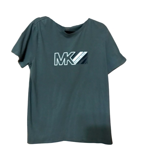 Authentic Michael Kors Grey MK Short Sleeve Unisex Tee Shirt Size Medium - Picture 1 of 4
